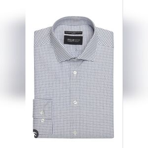 Kenneth Cole Awearness Non-iron Slim Fit 18 1/2 34/35 Blue Checkered